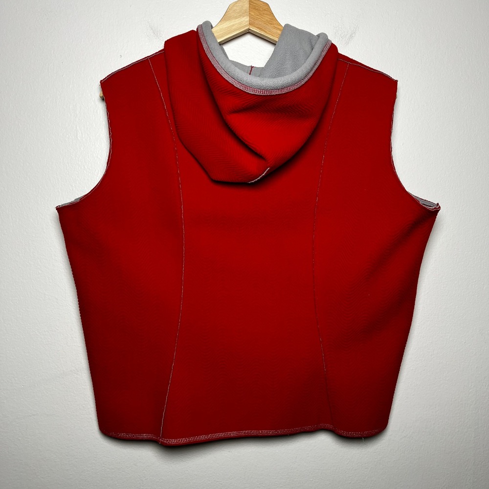 Nike Therma Fit Reversible Hooded Vest Textured Red Gray Boys size large 12-14 - Picture 7 of 14